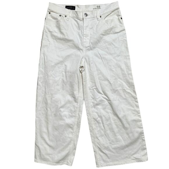 J. Crew Pants - J.Crew Essential Wide Rayne Leg Pants Size 31 Pockets White